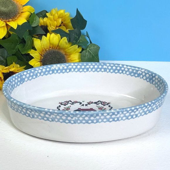 Vintage 1995‎ Teamson Stoneware Casserole Oven Bake Serving Decorative Dish - Picture 2 of 7